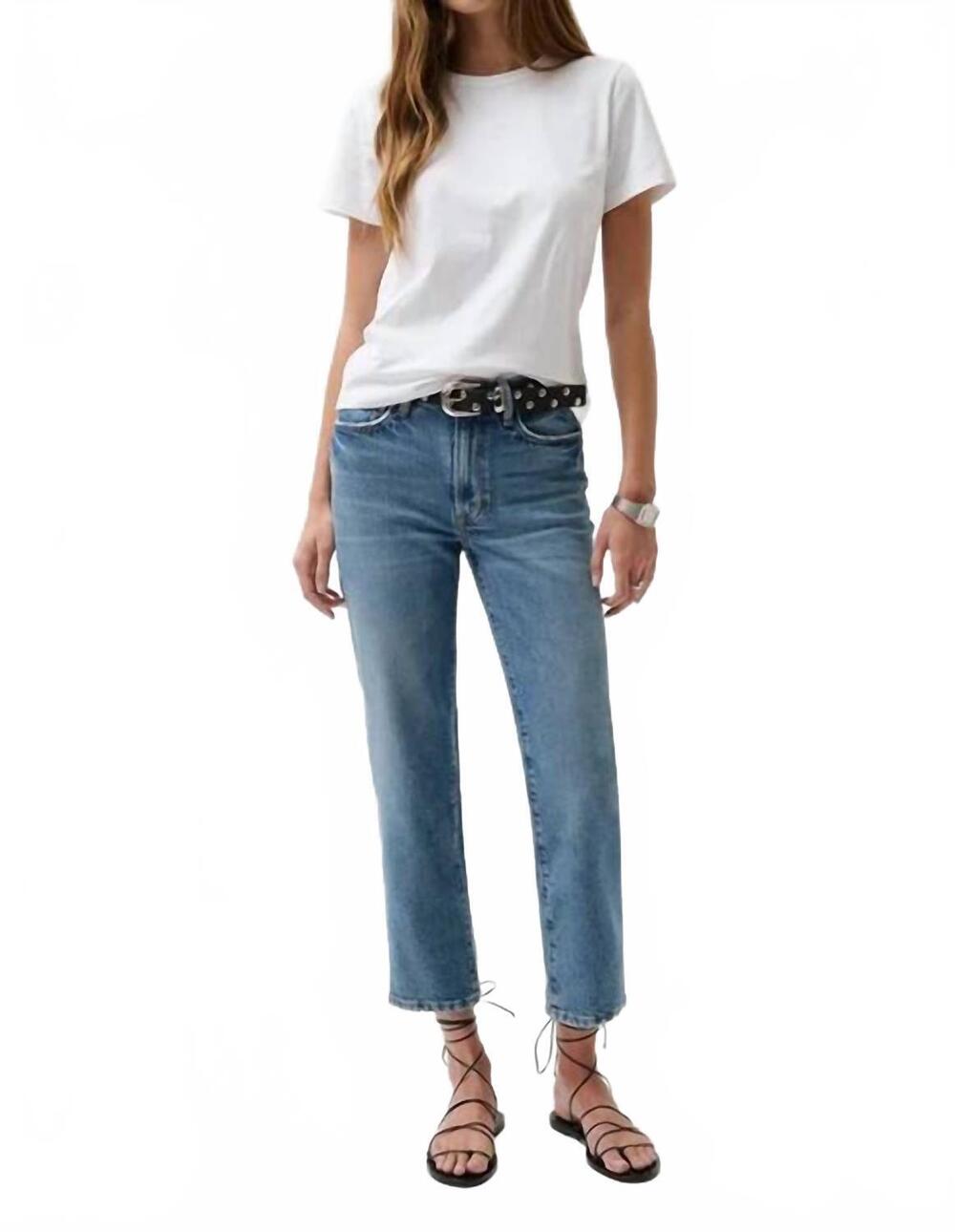 NEW PISTOLA aleks straight leg crop jean in river